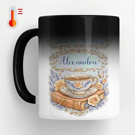 Taza termosensible personalizada con texto: «I'm the tea you will be having»