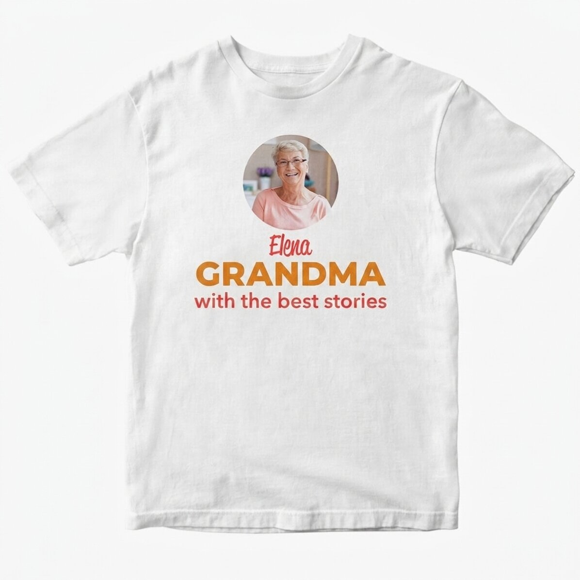 Camiseta de algodón personalizada con el texto «Abuela»