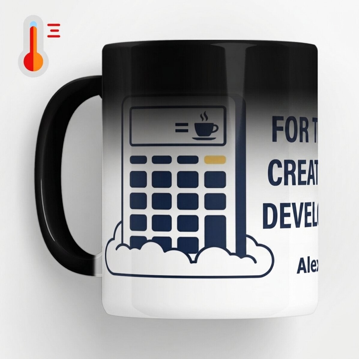 Taza termosensible personalizada con texto - Contabilidad