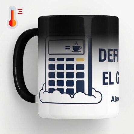 Taza termosensible personalizada con texto - Contabilidad