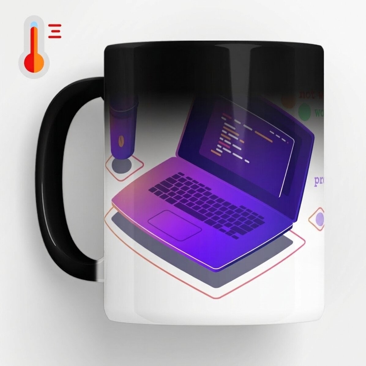 Taza termosensible personalizada con texto - Programación