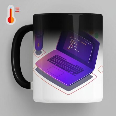 Taza termosensible personalizada con texto - Programación