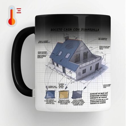 Taza termosensible personalizada con texto para arquitectos