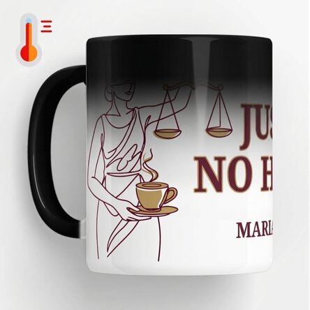 Taza termosensible personalizada con texto para abogados