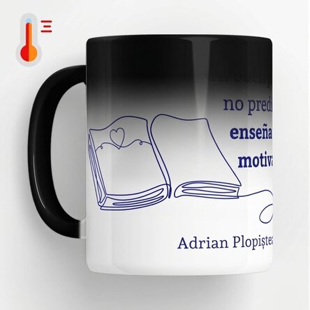 Taza termosensible personalizada con texto para profesores