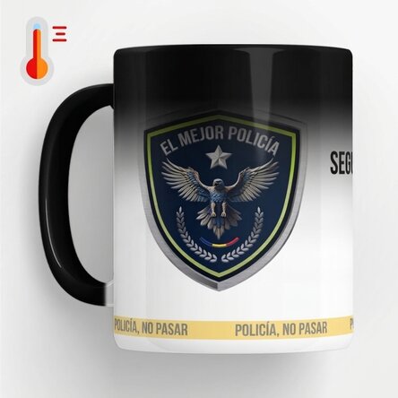 Taza termosensible personalizada con texto: «El mejor policía»