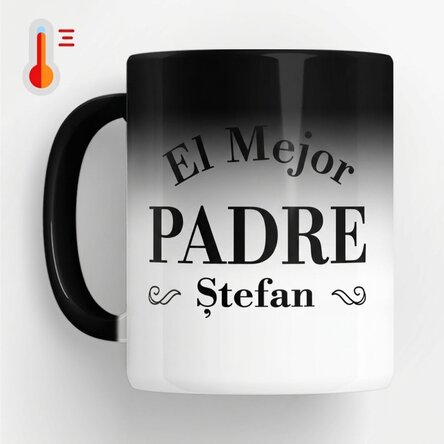 Taza termosensible personalizada con texto: «El mejor papá»