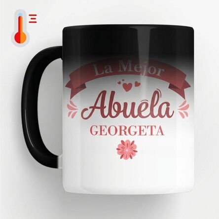 Taza termosensible personalizada con texto: «La mejor abuela»
