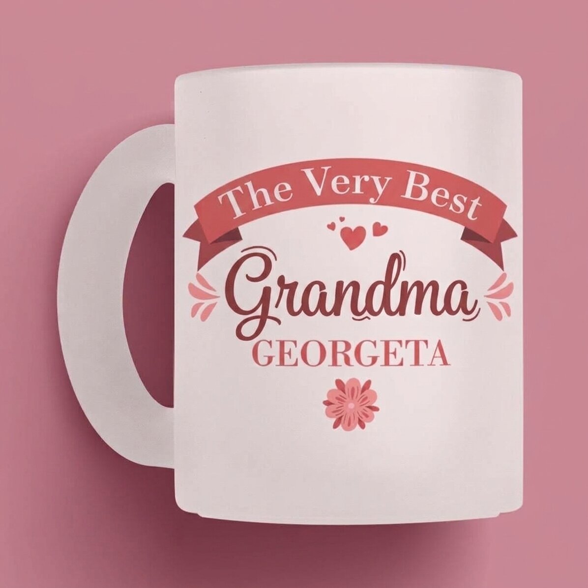 Taza de cristal mate personalizada con texto: «La mejor abuela»