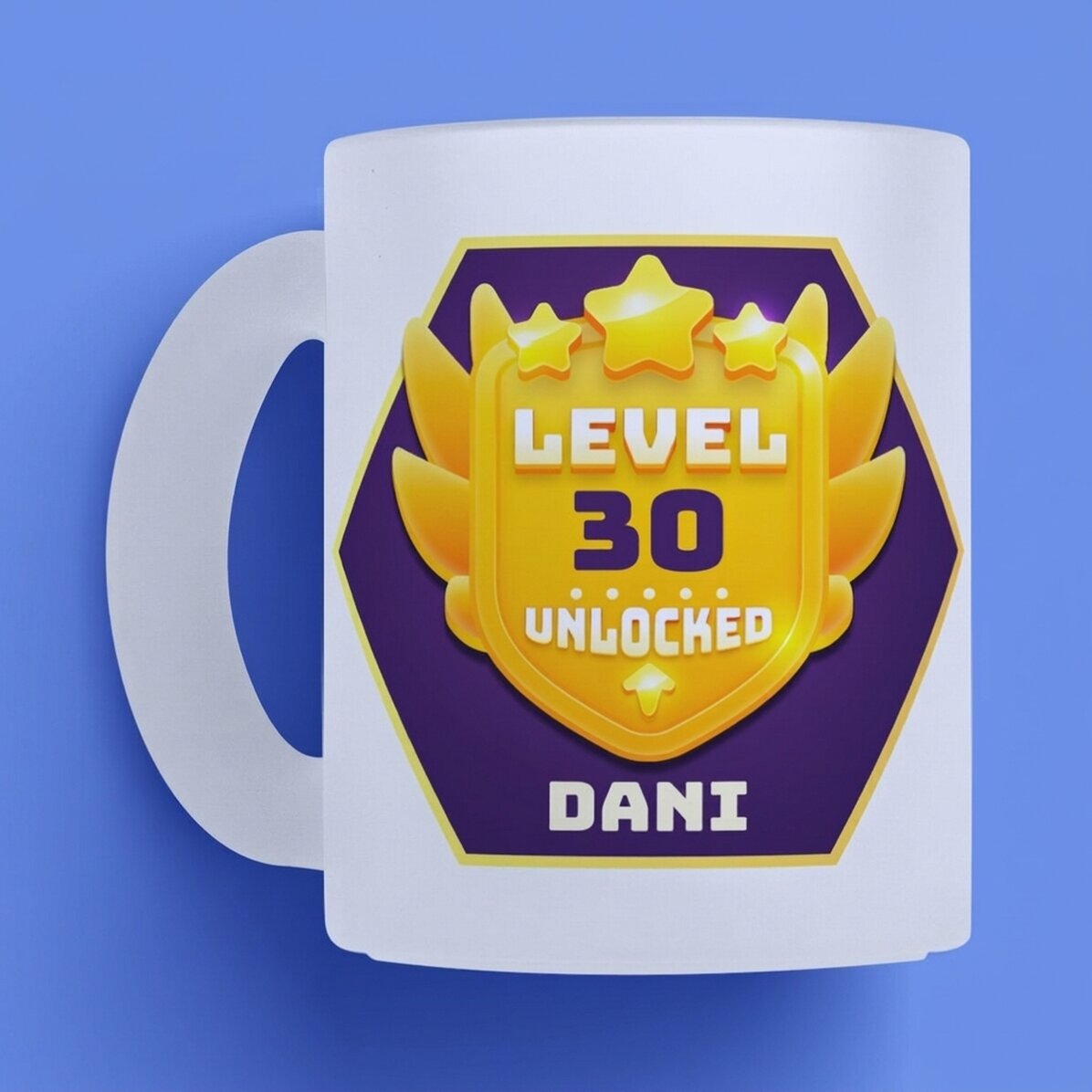 Taza personalizada con texto para un cumpleaños - Level Unlocked