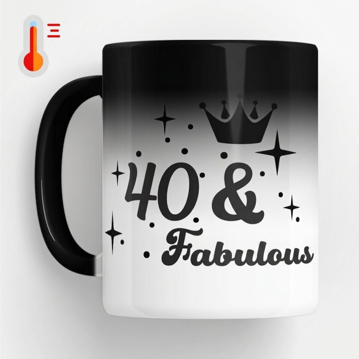Taza termosensible personalizada con texto para un cumpleaños - Fabuloasa