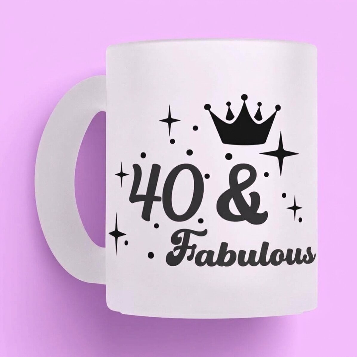 Vaso de cristal mate personalizado con texto para un aniversario - Fabuloasa