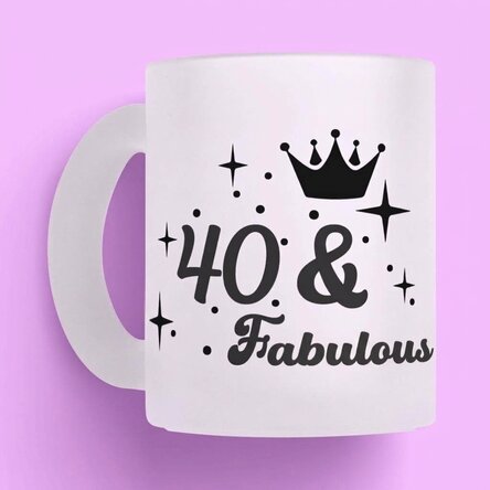 Vaso de cristal mate personalizado con texto para un aniversario - Fabuloasa