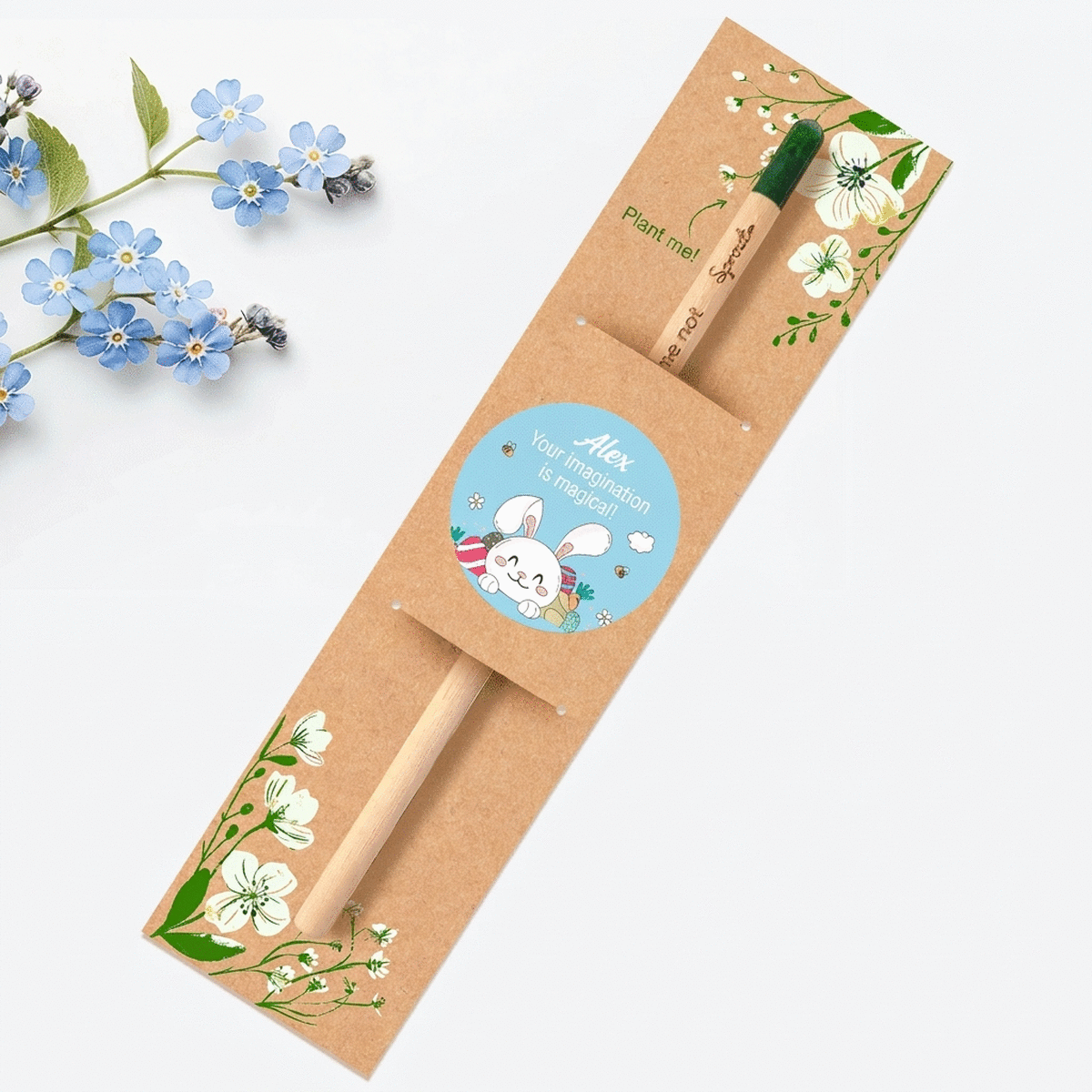 Lápiz plantable personalizado con mensaje - De Iepuras