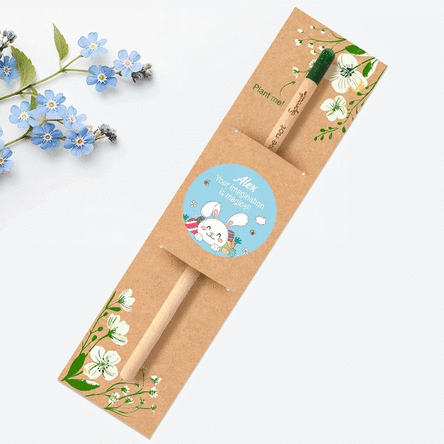 Personalised plantable pencil with a message - From Iepuras