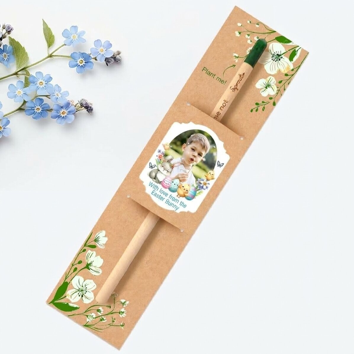 Lápiz plantable personalizado con mensaje y foto