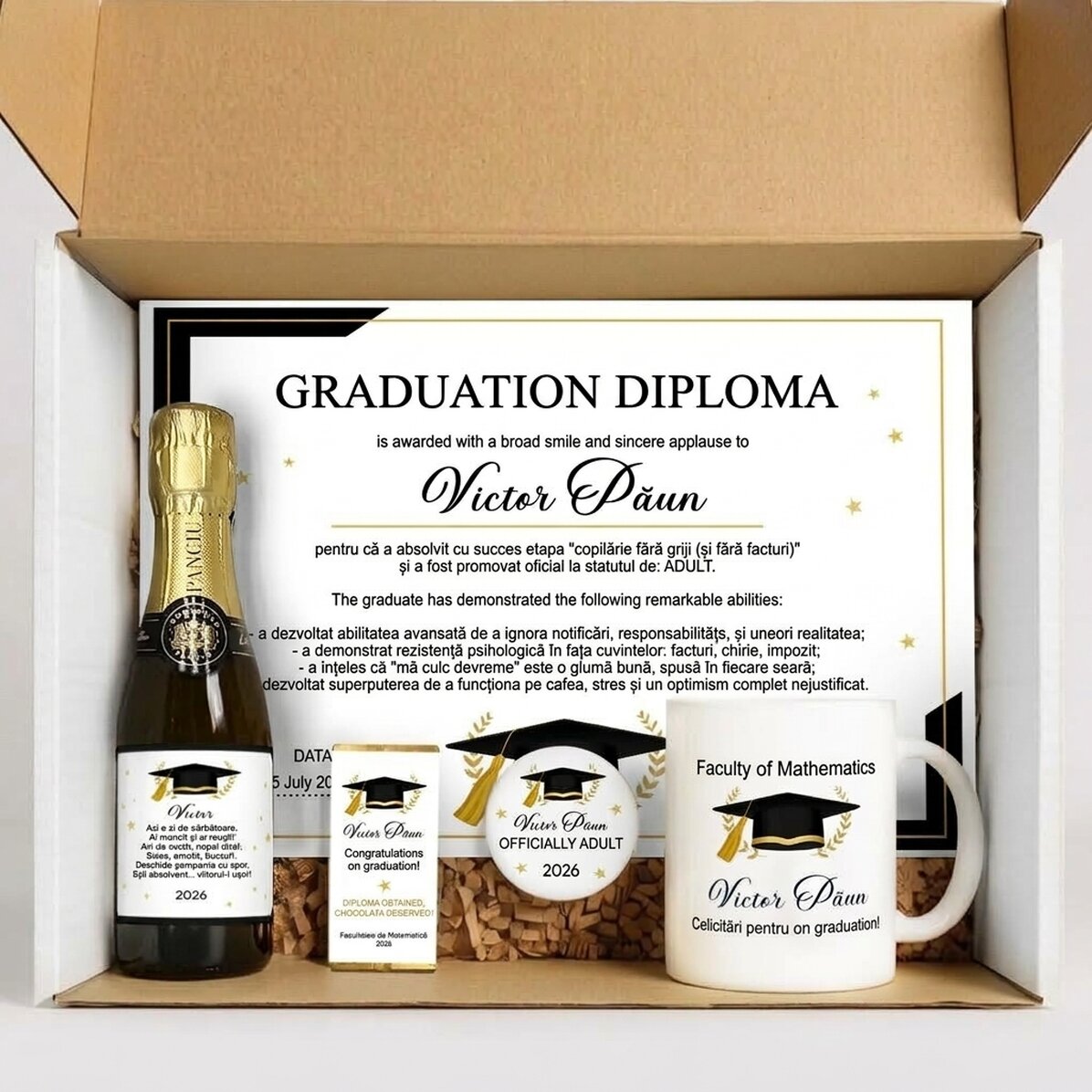 Lote de regalo para graduados: «La vida de adulto»