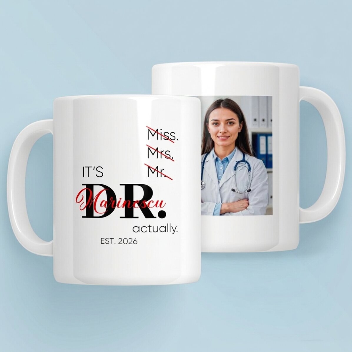 Taza personalizada con foto y texto - Actually