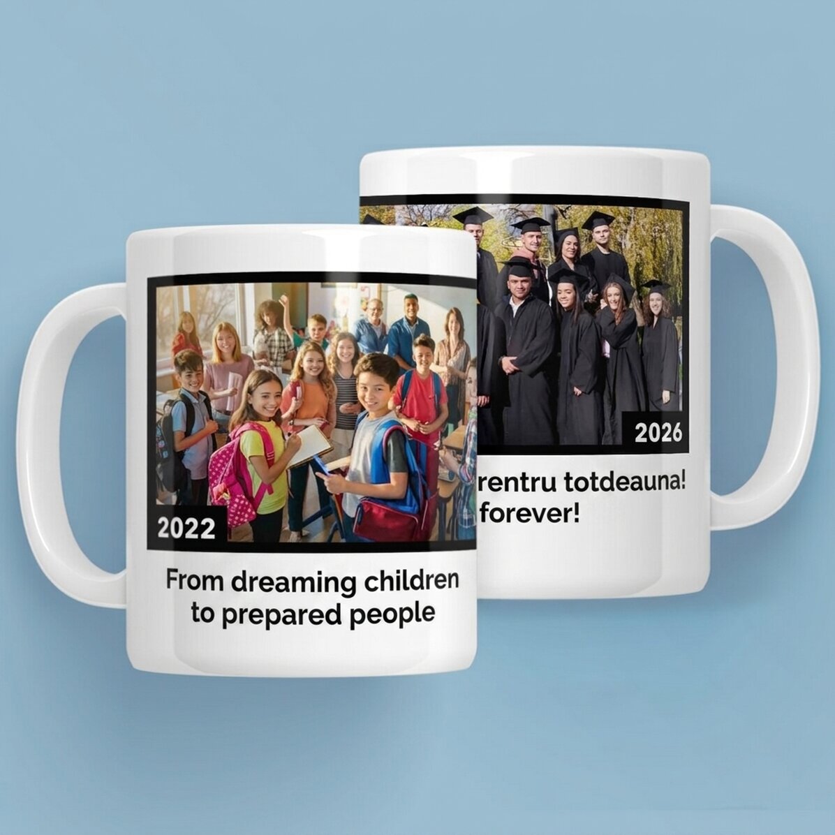 Taza personalizada con 2 fotos y texto - Recuerdos