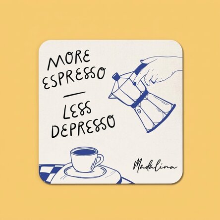 Posavasos personalizado con nombre - More espresso