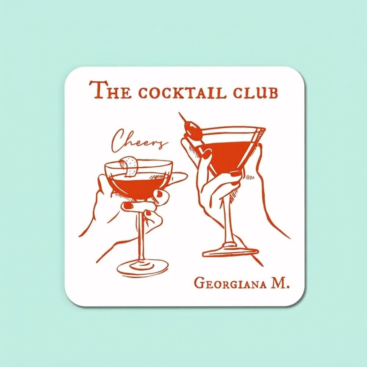 Portavasos personalizado con nombre - The cocktail club