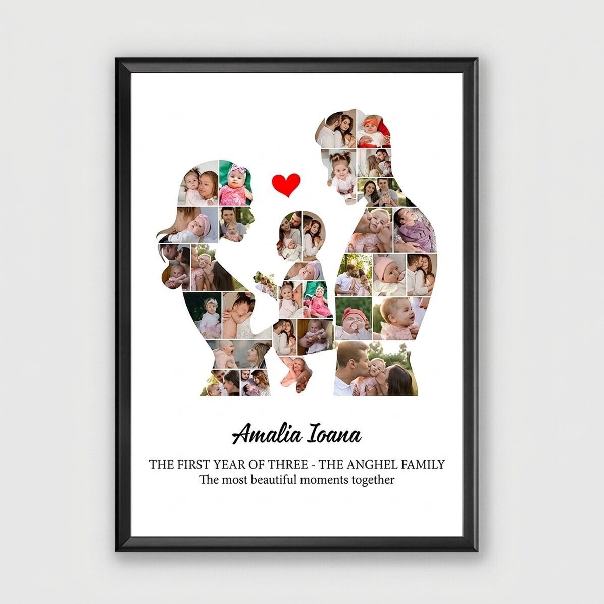 Cuadro personalizado con texto y 33 fotos - Familia
