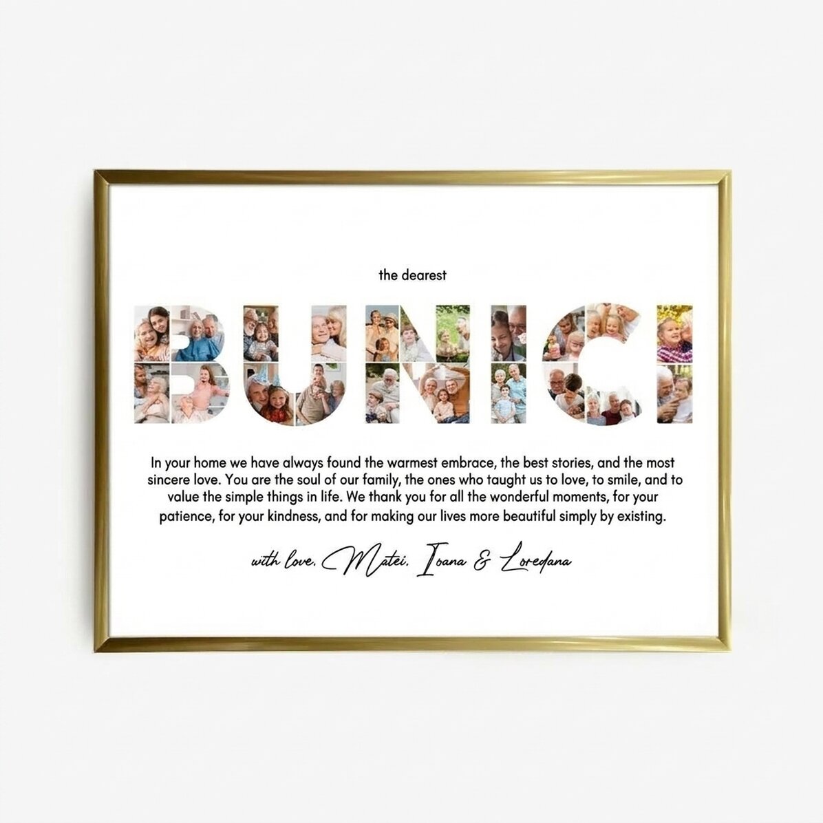 Cuadro personalizado con 22 fotos y texto - ABUELOS