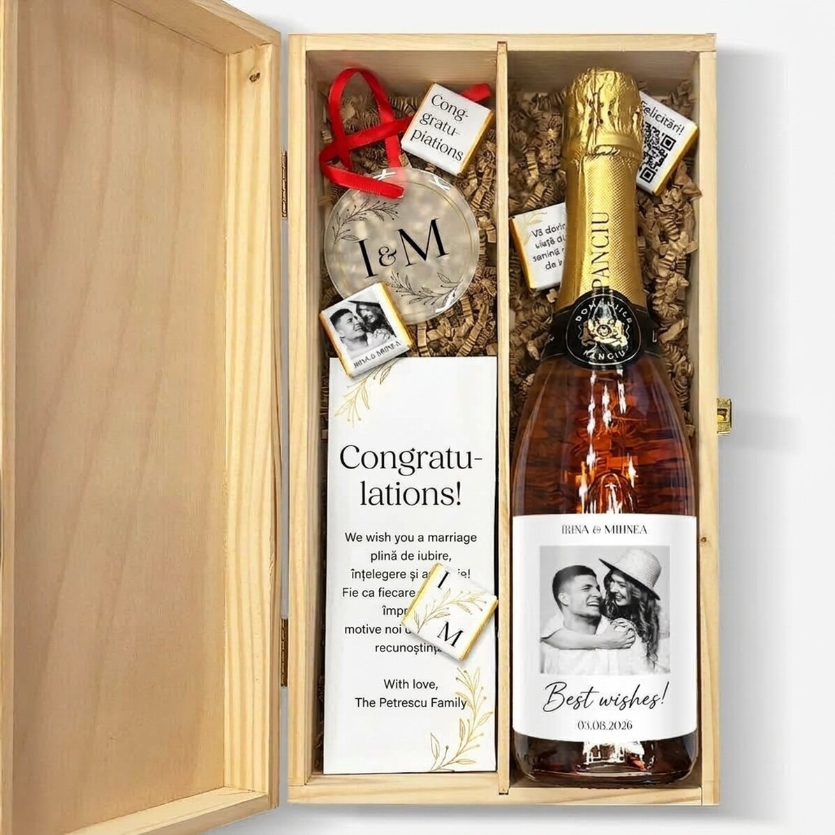 Lote de regalo personalizado para una boda