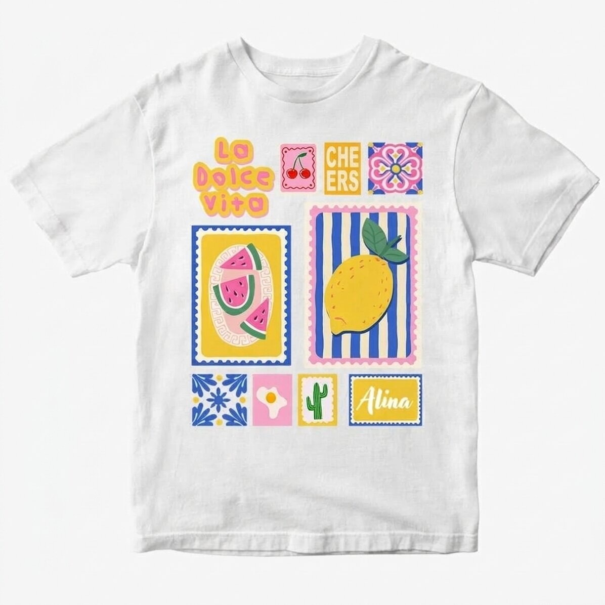 Camiseta de algodón personalizada con nombre - Summer