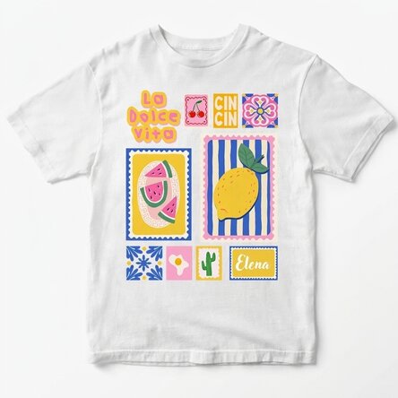 Camiseta de algodón personalizada con nombre - Summer
