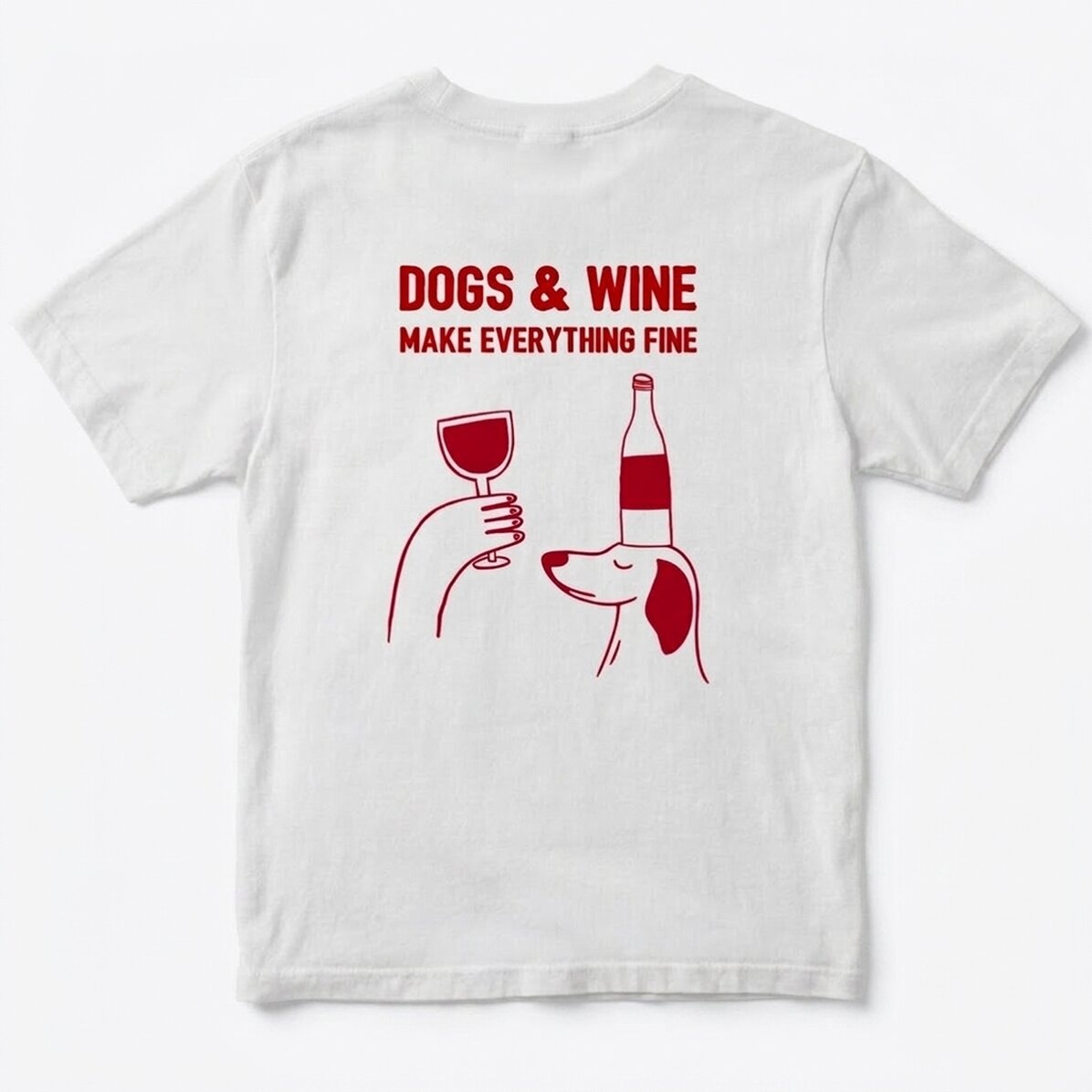 Camiseta de algodón personalizada con texto - Wine