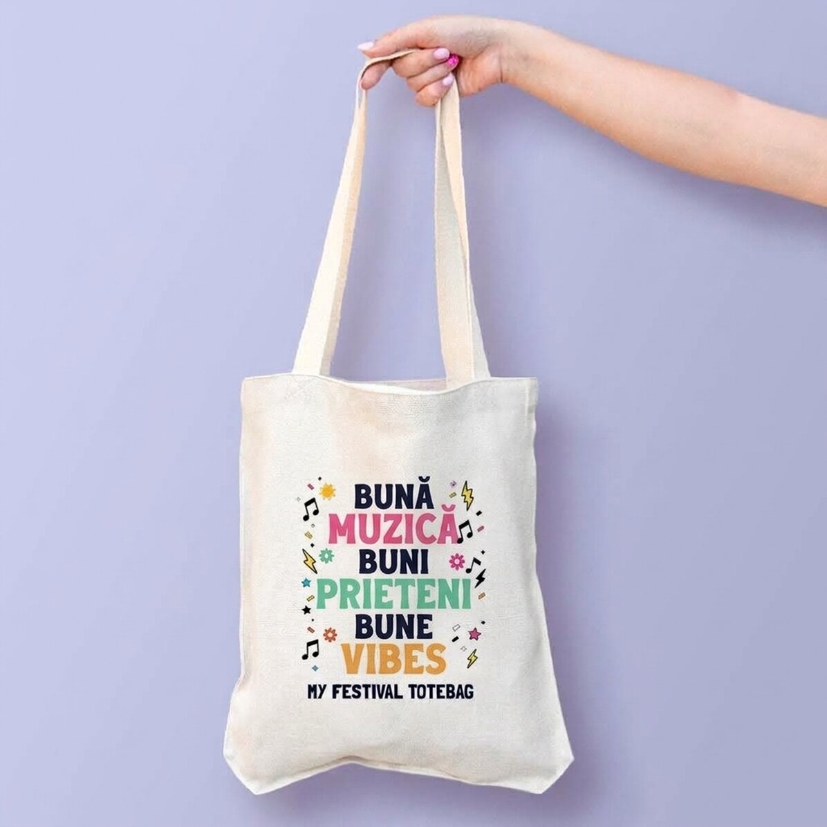 Bolsa personalizada con texto - Festival Good Vibes