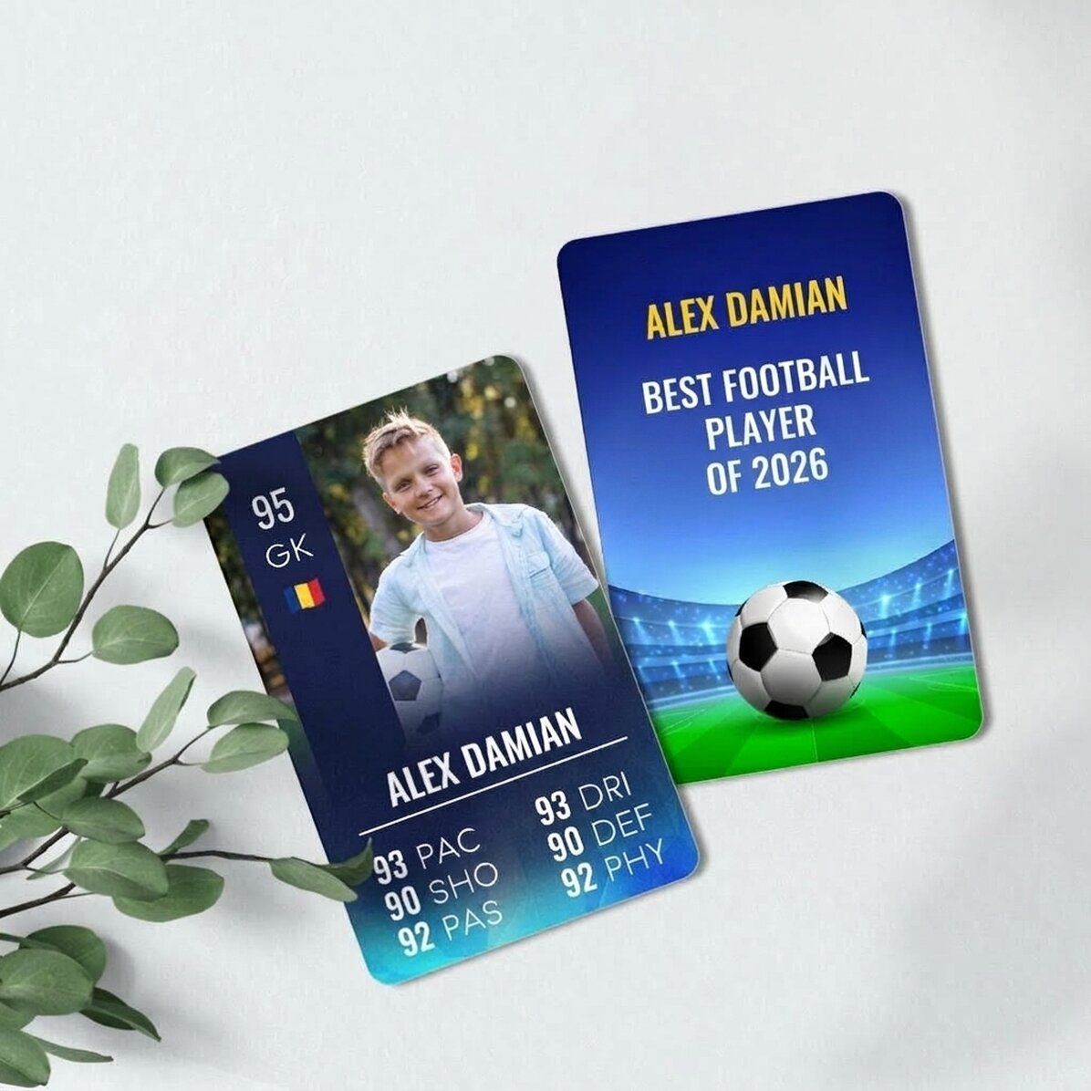 Tarjeta de aluminio personalizada por ambas caras con mensaje y foto - FIFA