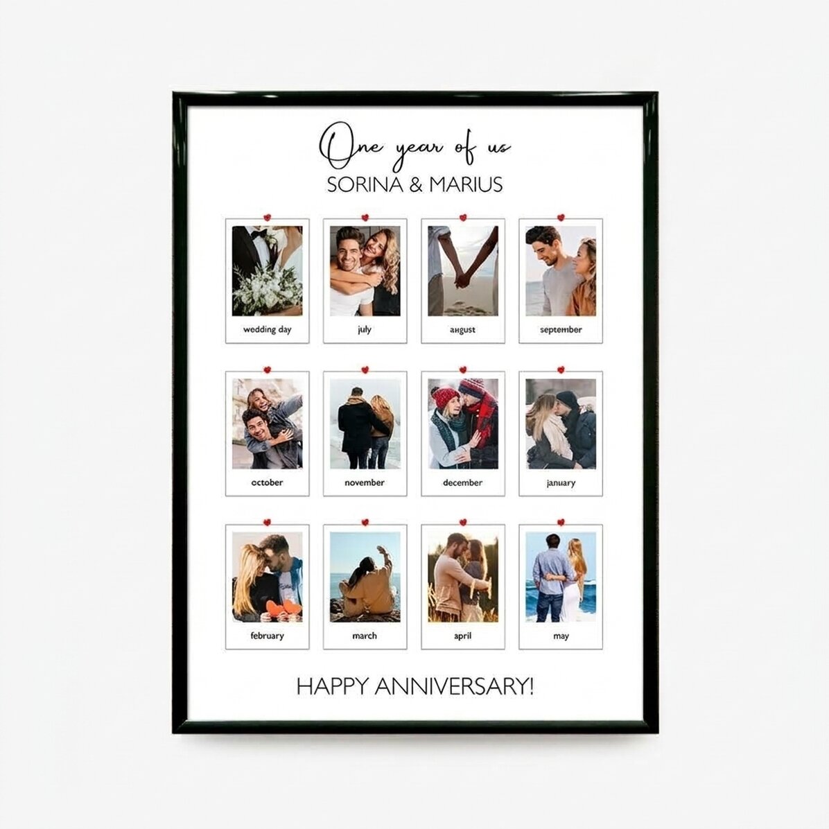 Cuadro personalizado con 12 fotos y un mensaje - Nuestros recuerdos