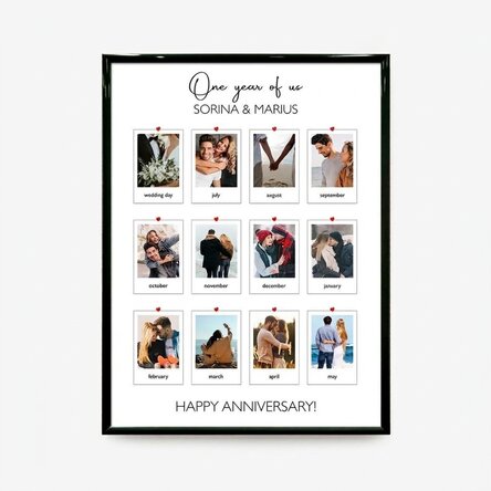 Cuadro personalizado con 12 fotos y un mensaje - Nuestros recuerdos
