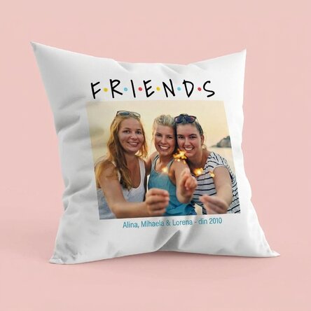 Cojín personalizado con una foto y un mensaje - FRIENDS