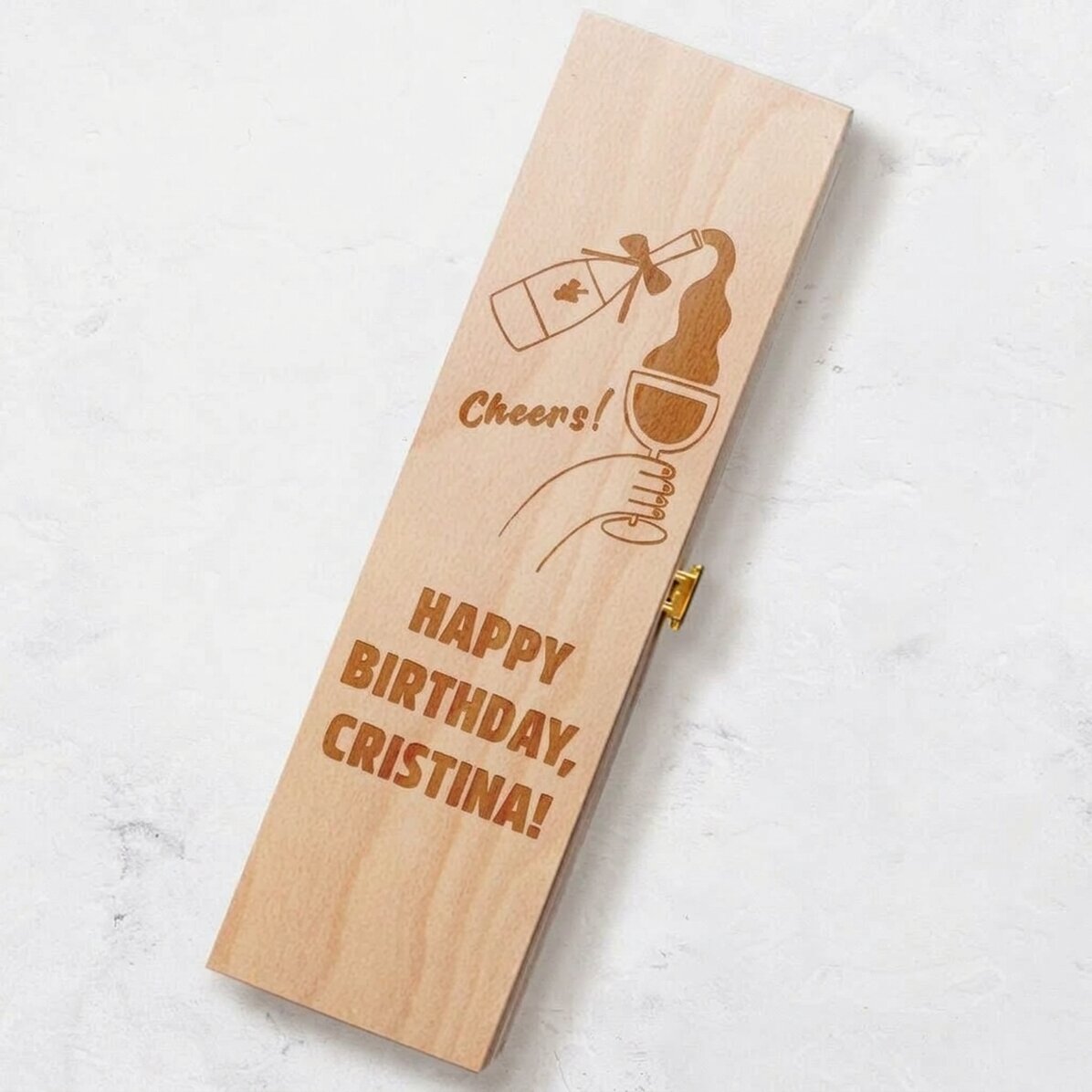Caja de vino personalizada - Feliz cumpleaños