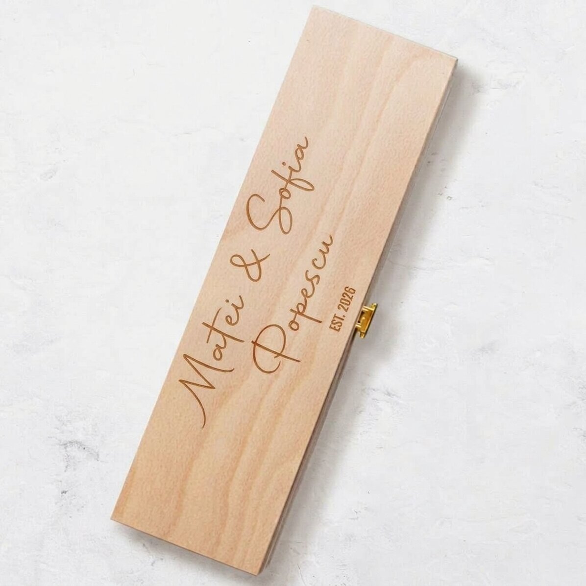 Caja de vino personalizada con texto