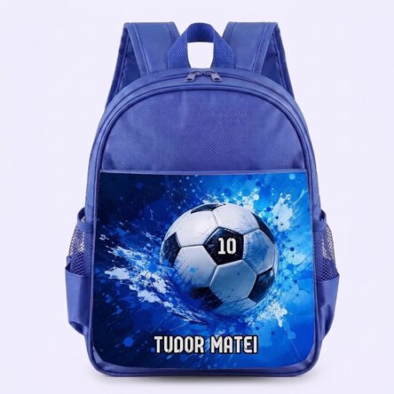 Mochila escolar personalizada con texto - Fútbol