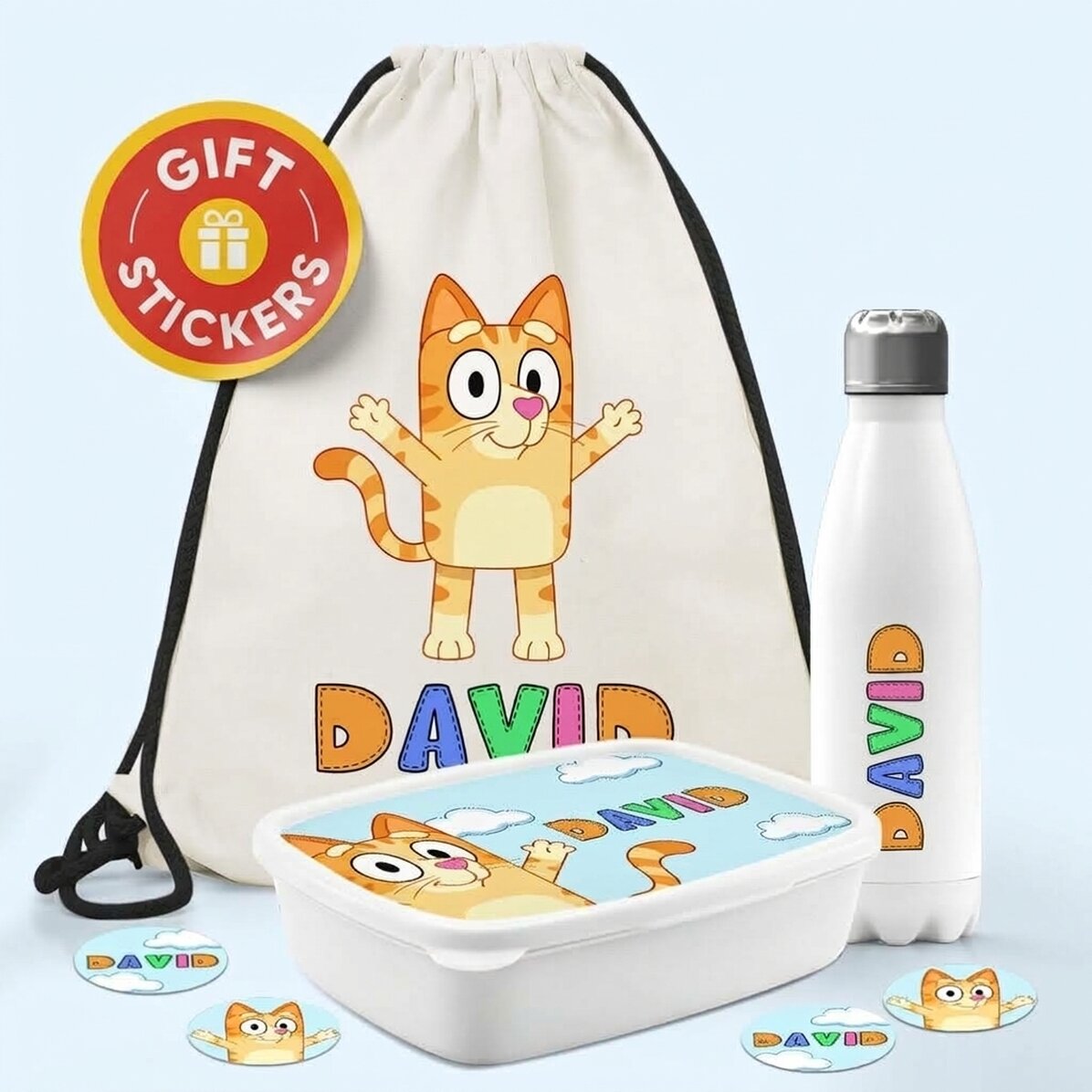Set personalizado para la guardería o el colegio: personajes de dibujos animados