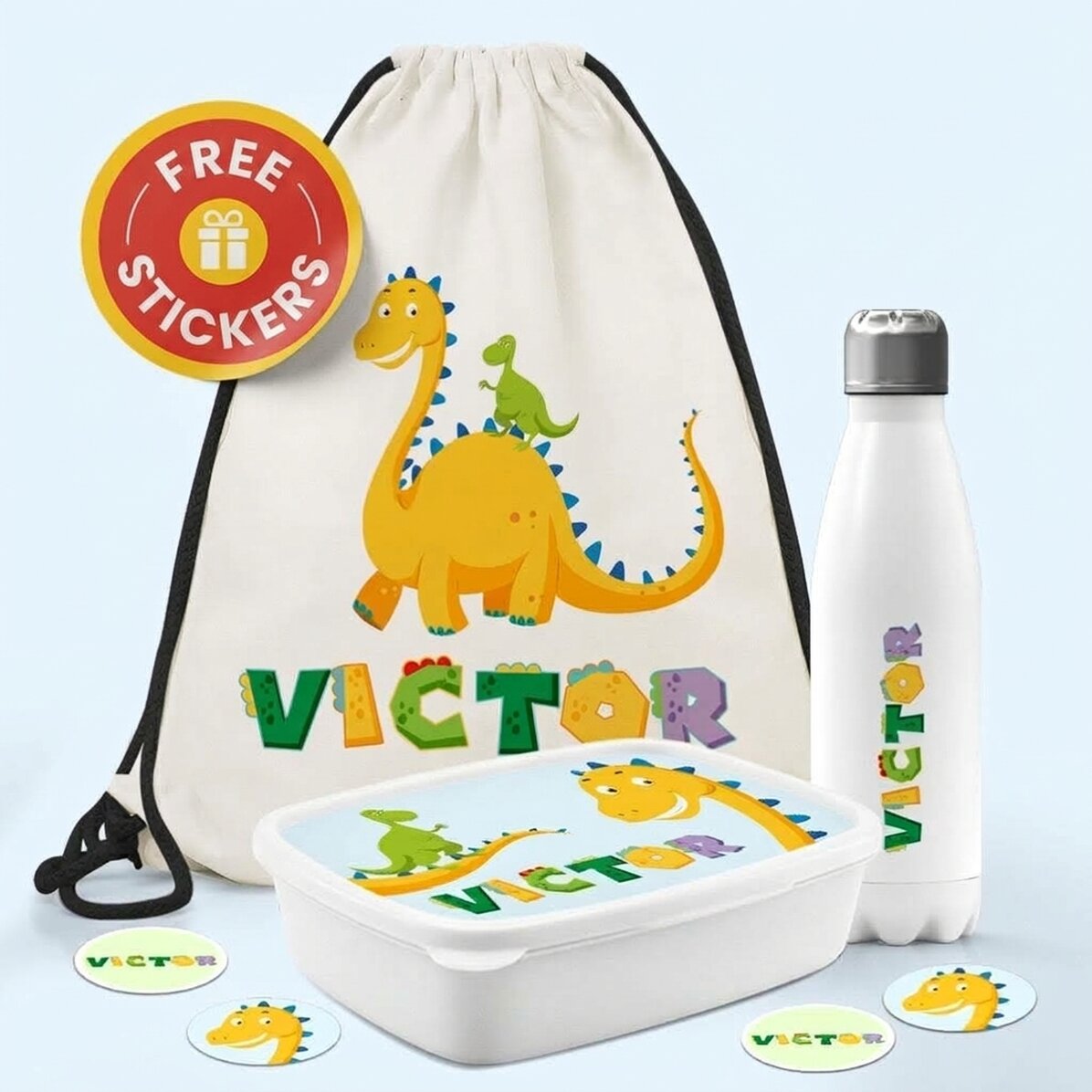 Set personalizado para la guardería o el colegio – Dino