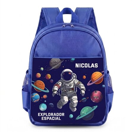 Mochila escolar personalizada con texto - Astronauta