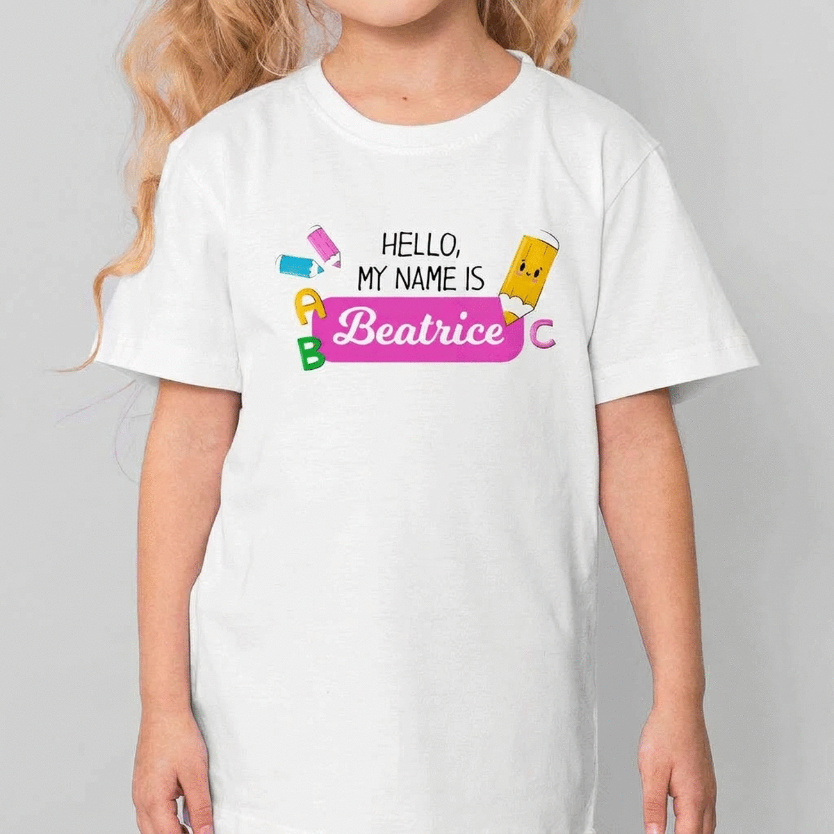 Camiseta de algodón para niños personalizada con nombre - My name is