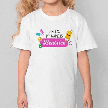 Camiseta de algodón para niños personalizada con nombre - My name is