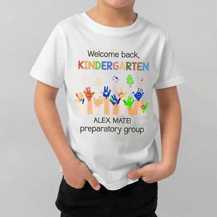 Camiseta de algodón para niños personalizada con texto - Guardería