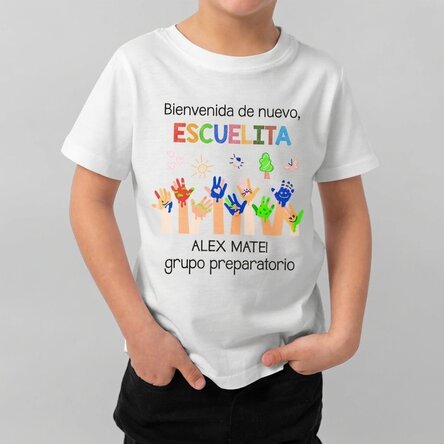 Camiseta de algodón para niños personalizada con texto - Guardería