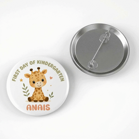 Insignia personalizada con texto para la guardería - Animalitos
