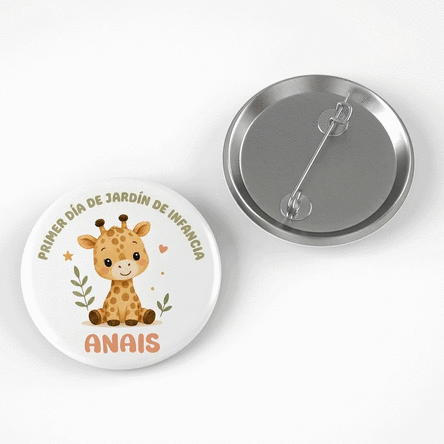 Chapa personalizada con texto para la guardería - Animalitos