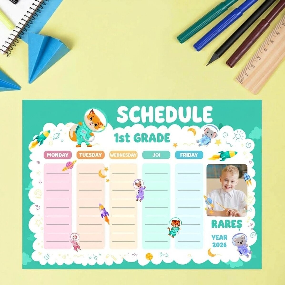 Horario personalizado con texto y foto - Los pequeños escolares