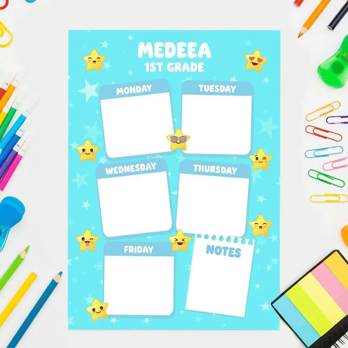 Horario personalizado con mensaje